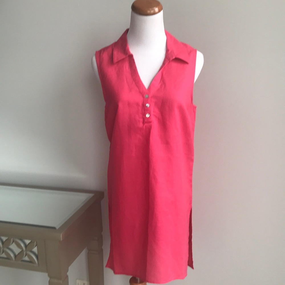 Linen blend Tunic/Swim coverup sz S